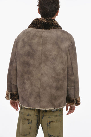 Front Zipped Shearling Jacket