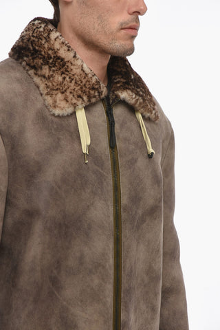 Front Zipped Shearling Jacket