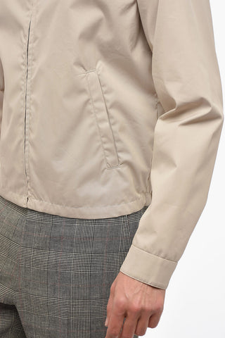 Cotton Blend PANAMA Bomber Jacket with Front Zip