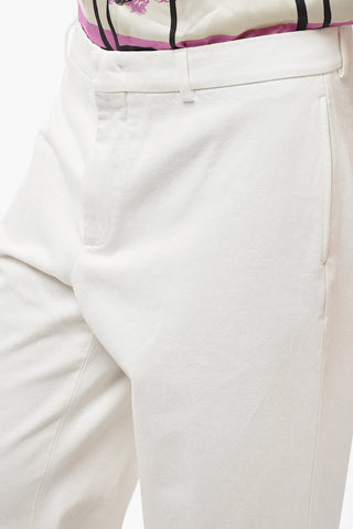 Twill Cotton Chinos Pants with Belt Loops