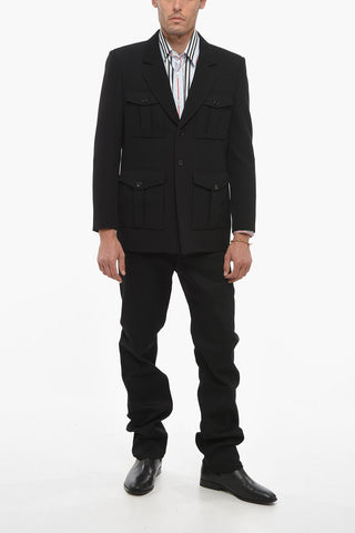 Blazer Sahariano in Lana con Rever Classico