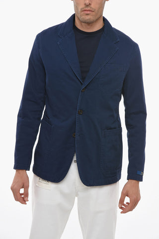 Blazer Sfoderato in Cotone con Tasche a Toppa