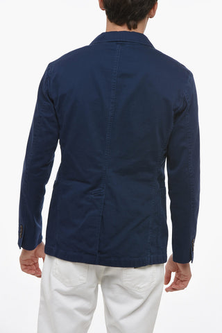 Blazer Sfoderato in Cotone con Tasche a Toppa
