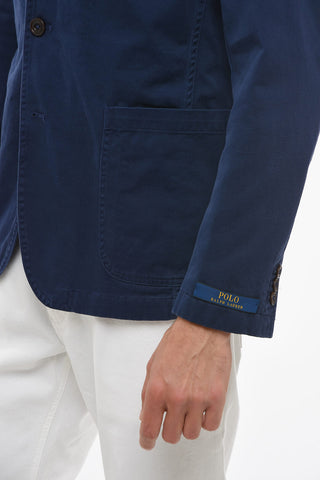 Blazer Sfoderato in Cotone con Tasche a Toppa