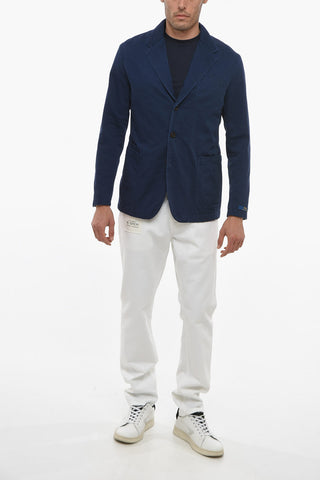 Blazer Sfoderato in Cotone con Tasche a Toppa
