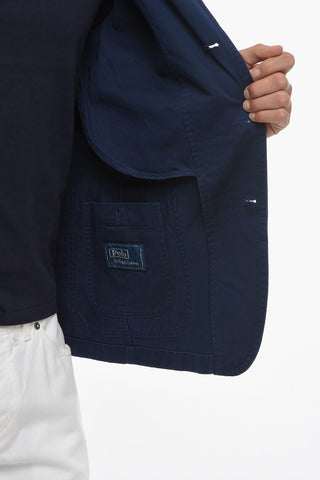 Blazer Sfoderato in Cotone con Tasche a Toppa