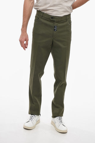5 Pocket Cotton Pants with Belt Loops