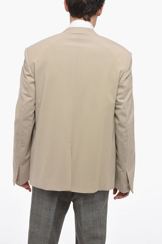 Zweireiher-Blazer aus Wollmischung mit verdeckten Knöpfen