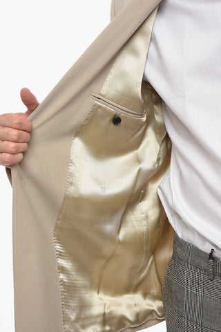 Zweireiher-Blazer aus Wollmischung mit verdeckten Knöpfen