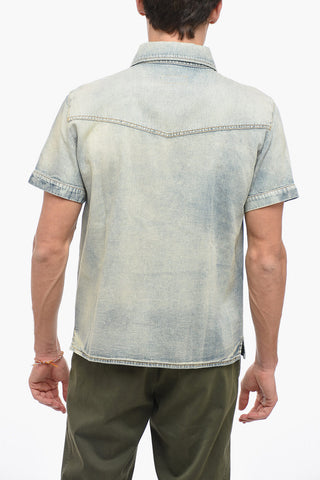 Camicia In Jeans A Maniche Corte
