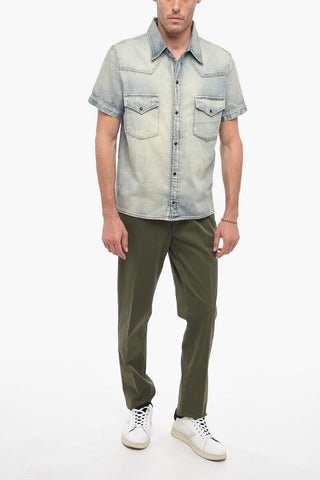 Camicia In Jeans A Maniche Corte