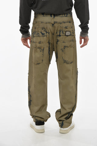 Vintage Wash Cargo Denims with Distressed Details 21cm