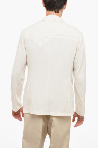Blazer in Misto Lino T-JACKET con Tasche a Toppa