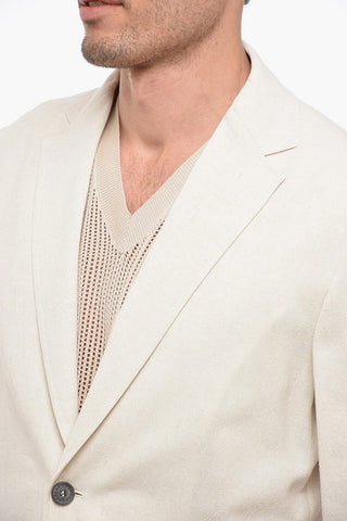 Blazer in Misto Lino T-JACKET con Tasche a Toppa