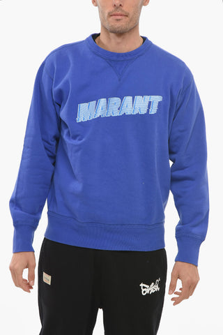Crew Neck MIKY Cotton Sweatshirt with Printed Logo