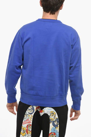 Crew Neck MIKY Cotton Sweatshirt with Printed Logo