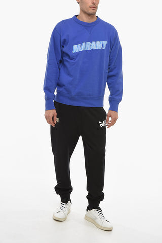 Crew Neck MIKY Cotton Sweatshirt with Printed Logo