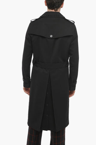 01. Cotton Blend Trench Coat with Studs