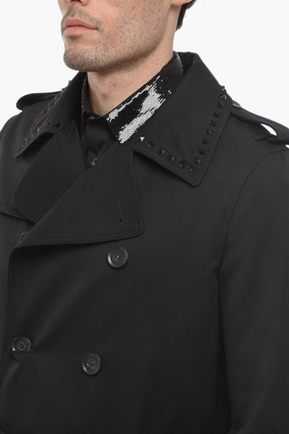 01. Cotton Blend Trench Coat with Studs