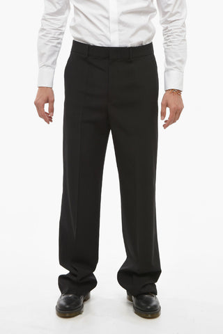 Virgin Wool Pants with Hidden Fastening