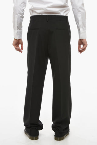 Virgin Wool Pants with Hidden Fastening