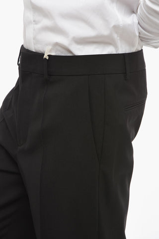 Virgin Wool Pants with Hidden Fastening