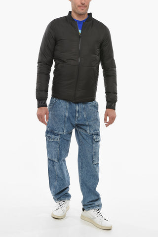 Reversible Bomber Jacket With Logoed Cuffs