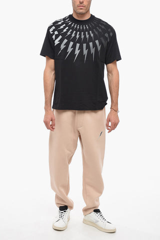 Dropped Shoulder THUNDERBOLT T-shirt with Degradé Effect