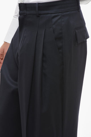 Double Pleat Wool Twill Pants