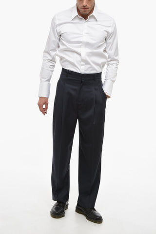 Double Pleat Wool Twill Pants