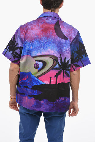 Printed Cotton PALM PLANET Bowling Shirt