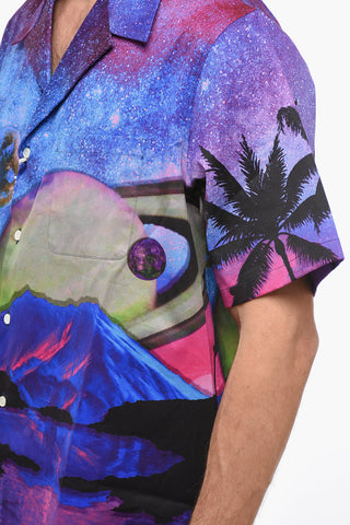 Printed Cotton PALM PLANET Bowling Shirt