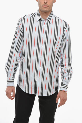 Balanced Stripe Cotton Shirt with Standard Collar