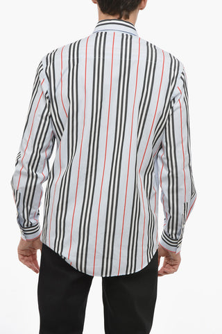 Balanced Stripe Cotton Shirt with Standard Collar