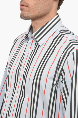 Balanced Stripe Cotton Shirt with Standard Collar
