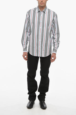 Balanced Stripe Cotton Shirt with Standard Collar