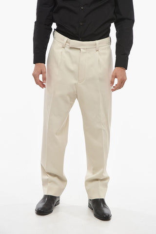 Twill Cotton Blend Chinos Pants with Side Martingales