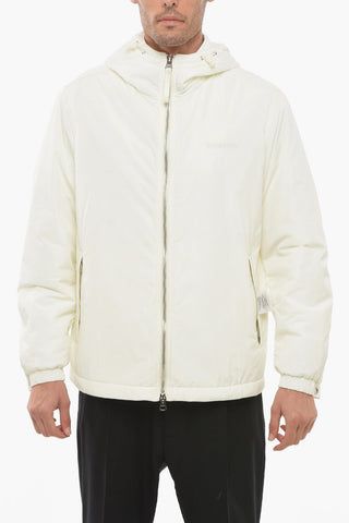 Hooded Windbreaker With Logo Print
