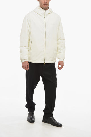 Hooded Windbreaker With Logo Print