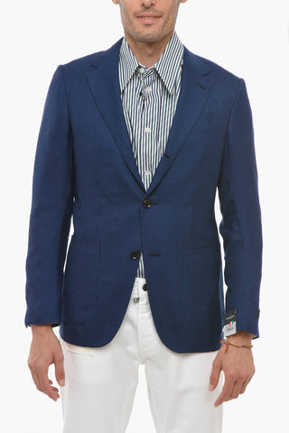 Single-breasted Cashmere Blend Blazer with Patch Pockets