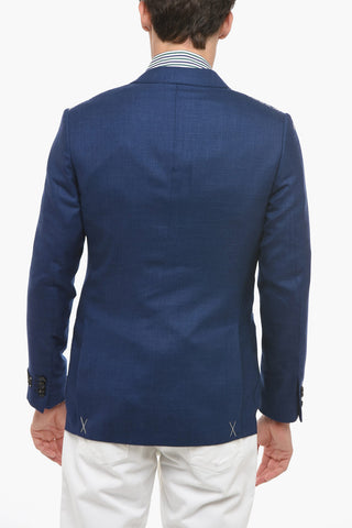 Single-breasted Cashmere Blend Blazer with Patch Pockets