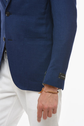 Single-breasted Cashmere Blend Blazer with Patch Pockets