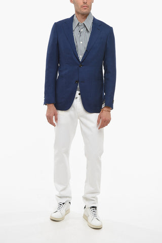 Single-breasted Cashmere Blend Blazer with Patch Pockets