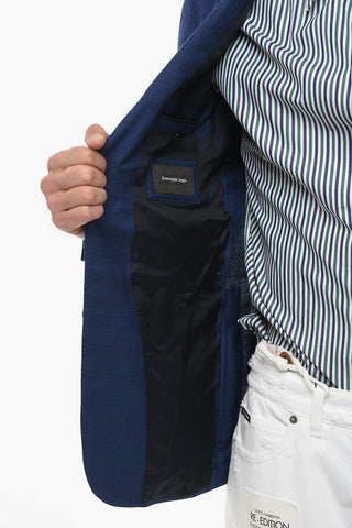Single-breasted Cashmere Blend Blazer with Patch Pockets