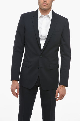 MARTINI Abito Slim Fit in Lana Stretch con Tasche ad Aletta
