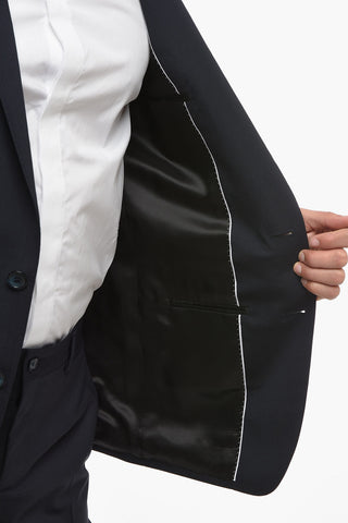 MARTINI Abito Slim Fit in Lana Stretch con Tasche ad Aletta