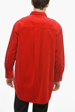 Camicia Oversized in Velluto a Coste
