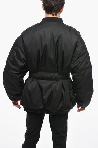 Oversized RE-NYLON Bomber Jacket with Belt