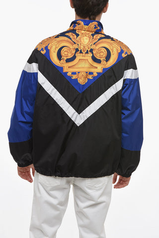 Bomber in Nylon Motivo La Greca con Zip Frontale