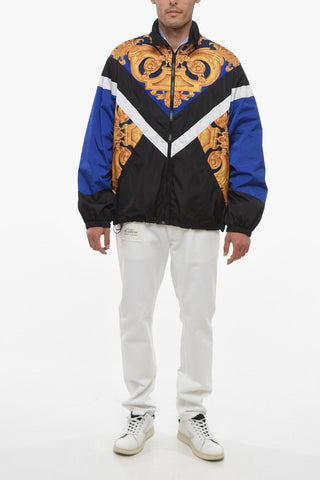 Bomber in Nylon Motivo La Greca con Zip Frontale